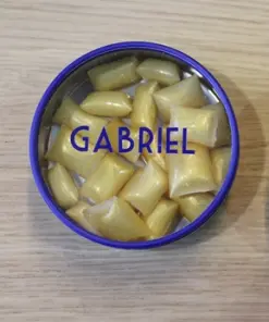 Boite à dragées métal ronde - Bleu roi -Avec fenêtre