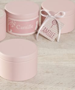 boite dragées métal rose poudré