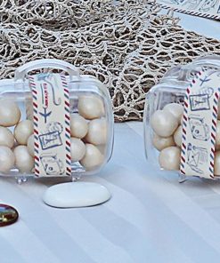 contenant dragees valise en plexi theme voyage