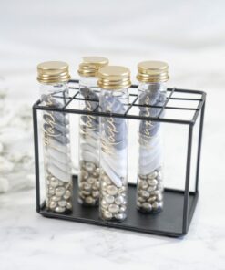 Eprouvette dragees bouchon or