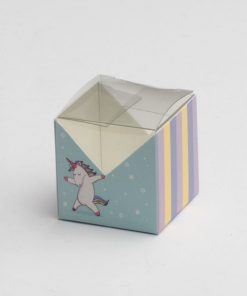 boite à dragées carrée licorne