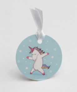 étiquette à dragées ronde licorne