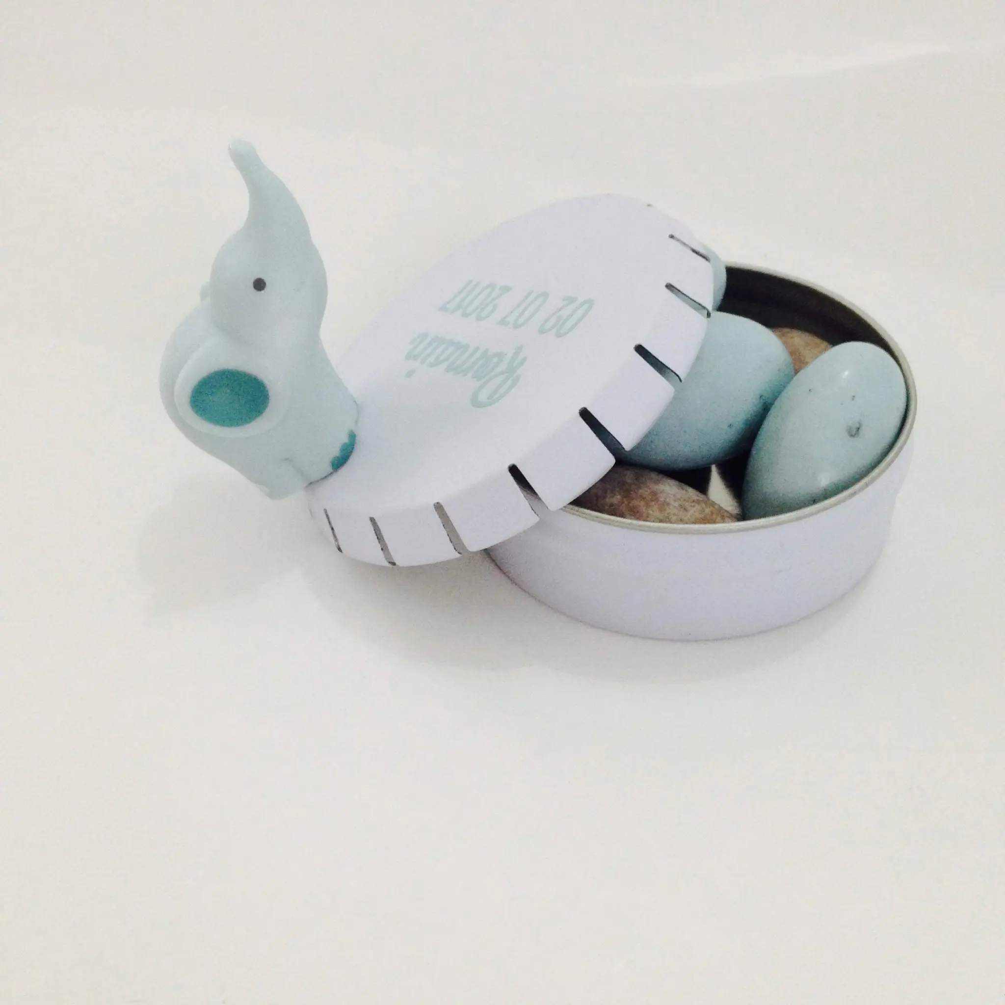 Boite à dragées ronde clic-clac - Rose – Image 6