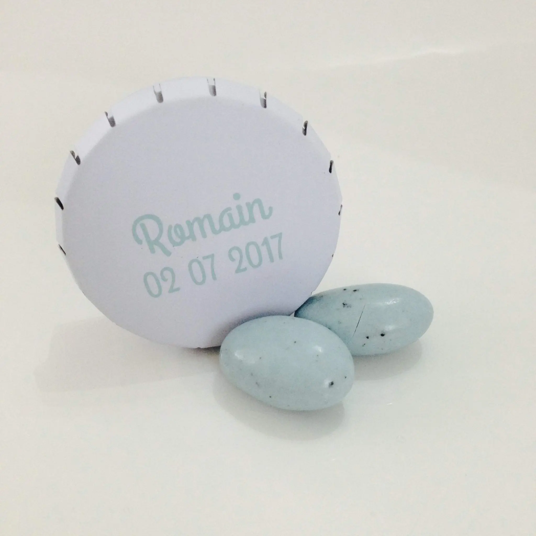 Boite à dragées ronde clic-clac - Rose – Image 5