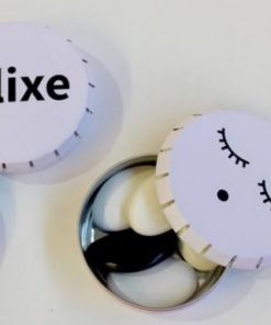 Boite à dragées ronde clic-clac - Blanc