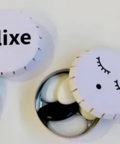 Boite à dragées ronde clic-clac - Blanc