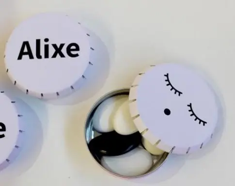 Boite à dragées ronde clic-clac - Rose – Image 3