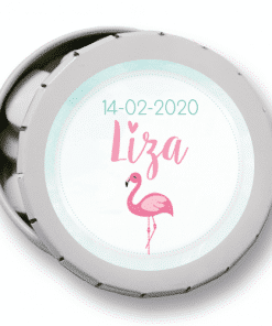 Alternative view of Boite à dragées ronde clic-clac - Rose