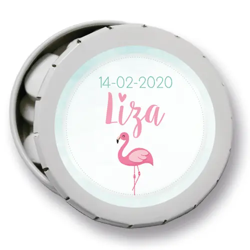 Boite à dragées ronde clic-clac - Rose – Image 2