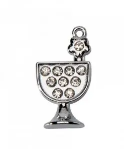 déco communion argent calice pendentif