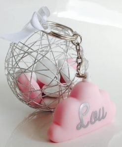 porte cles nuage rose