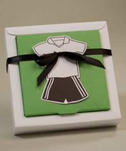 contenant à dragées baptême communion foot