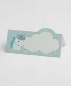 marque-place dragées licorne bleu