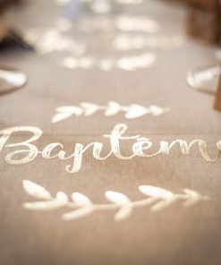 Déco baptême blanc et or