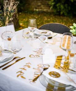 Déco baptême blanc et or