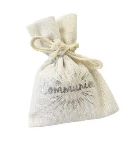 Sac a dragées communion argent