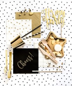 serviette en papier doré or