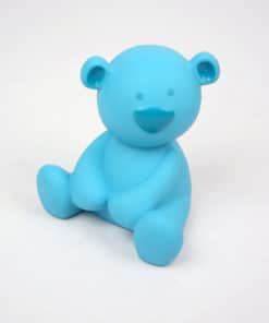 ourson tirelire turquoise