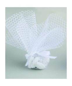 tulle a dragees nid abeille blanc