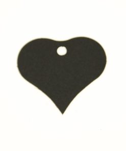Étiquette à dragées - Cœur - Noir
