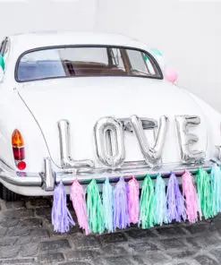 Decoration voiture mariage Rose Gold