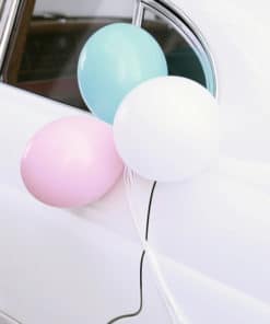 ecoration voiture mariage mint et rose