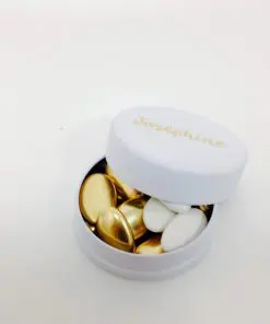 Boite à dragees ronde en metal Blanc