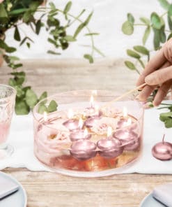 Bougie rose gold déco mariage