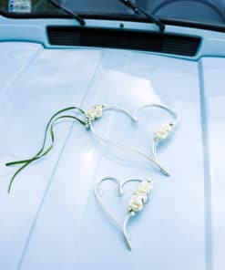 décoration voiture coeur ivoire ventouse