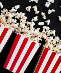 Boite a pop-corn rayure rouge et blanc