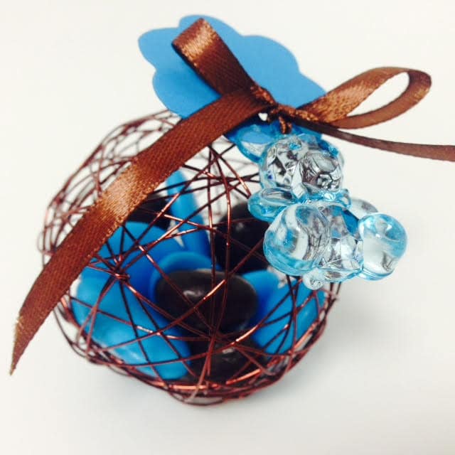 Boule métallique dragees chocolat