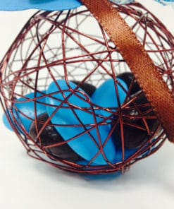 Boule métallique dragees chocolat