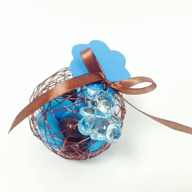 Boule métallique dragees chocolat