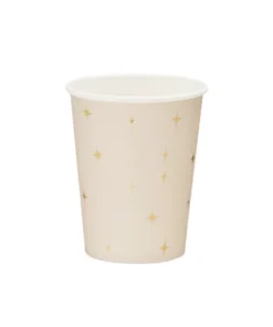 Gobelet beige étoile or