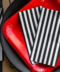 Seviette rayure noir et blanc