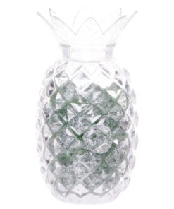 Contenant dragées Ananas en plexi déco tropicale