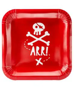 Decoration pirate anniversaire - assiette rouge