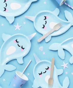 Alternative view of Assiette forme Licorne de Mer - Narval - Lot de 6