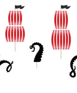 Pics Déco Gâteau- Pirate- Lot de 5