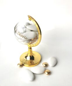 dragees theme voyage globe or doré