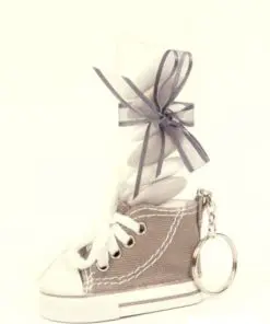 porte cles basket gris -Dragees bapteme - dragees communion