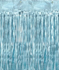 rideau fil metalisé bleu