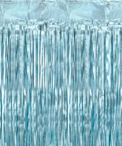 rideau fil metalisé bleu