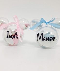 Contenant dragées Mickey Minnie en plexi tete de souris