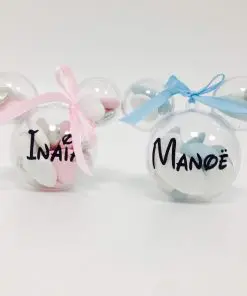 Contenant dragées Mickey Minnie en plexi tete de souris