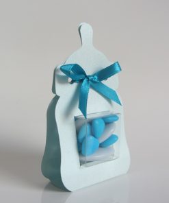 Boite a dragees biberon bleu ciel