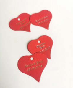 Étiquettes dragées coeur Rouge