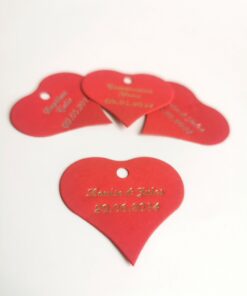 Étiquette dragées coeur Rouge
