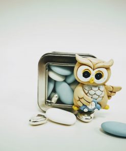 Alternative view of Sujet Baptême - Hibou bleu - Aimanté