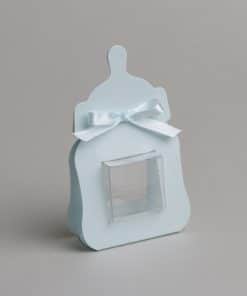 Contenant dragées biberon bleu ciel